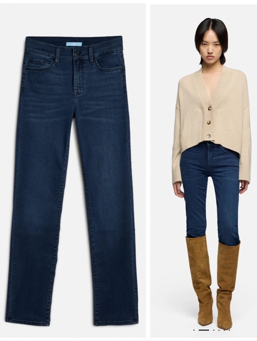 $250 7 For All Mankind "Roxanne" Slim-Fit Skinny Jeans Women's 29 Minimalist